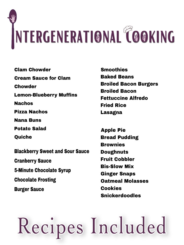 Apple Pie
Bread Pudding
Brownies
Doughnuts
Fruit Cobbler
Bis-Slow Mix
Ginger Snaps
Oatmeal Molasses Cookies
Snickerdoodles